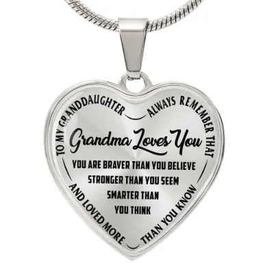 Grandma Loves You - Heart Necklace