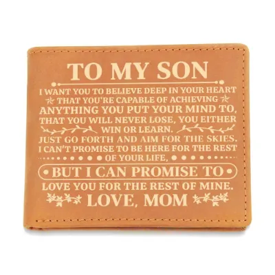 To My Son Promise (Yellow) – Leather Wallet